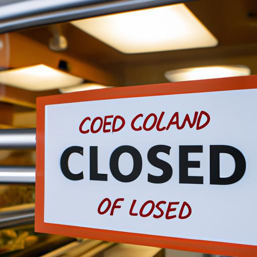 Closure notice at a restaurant following food safety violations.